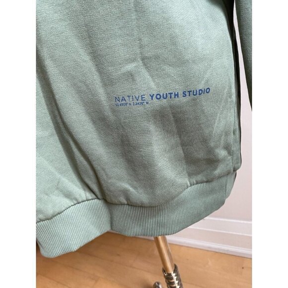NATIVE Youth Mens Green Sweatshirt BNWOT Xlarge New Blue Contrast Trim - Picture 3 of 8